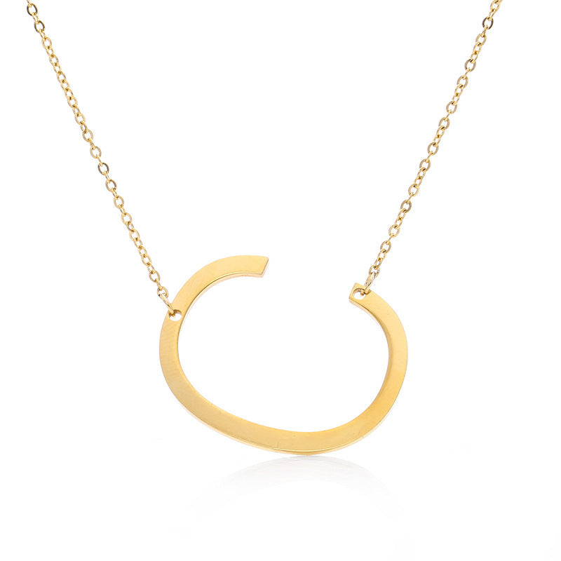Women's Initial Letter Pendant Necklace