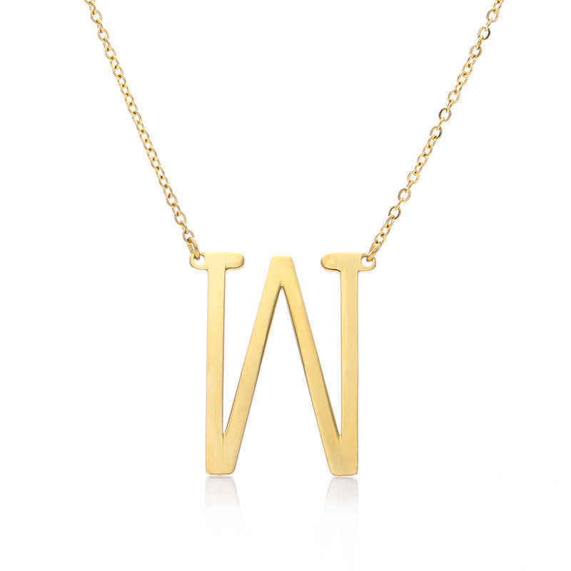 Women's Initial Letter Pendant Necklace