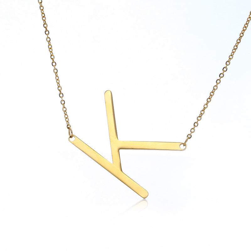 Women's Initial Letter Pendant Necklace