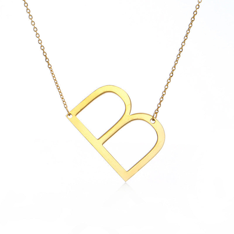 Women's Initial Letter Pendant Necklace