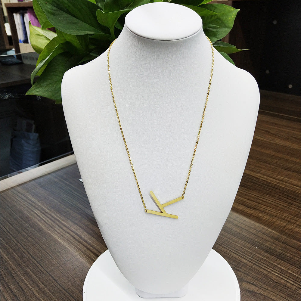 Women's Initial Letter Pendant Necklace