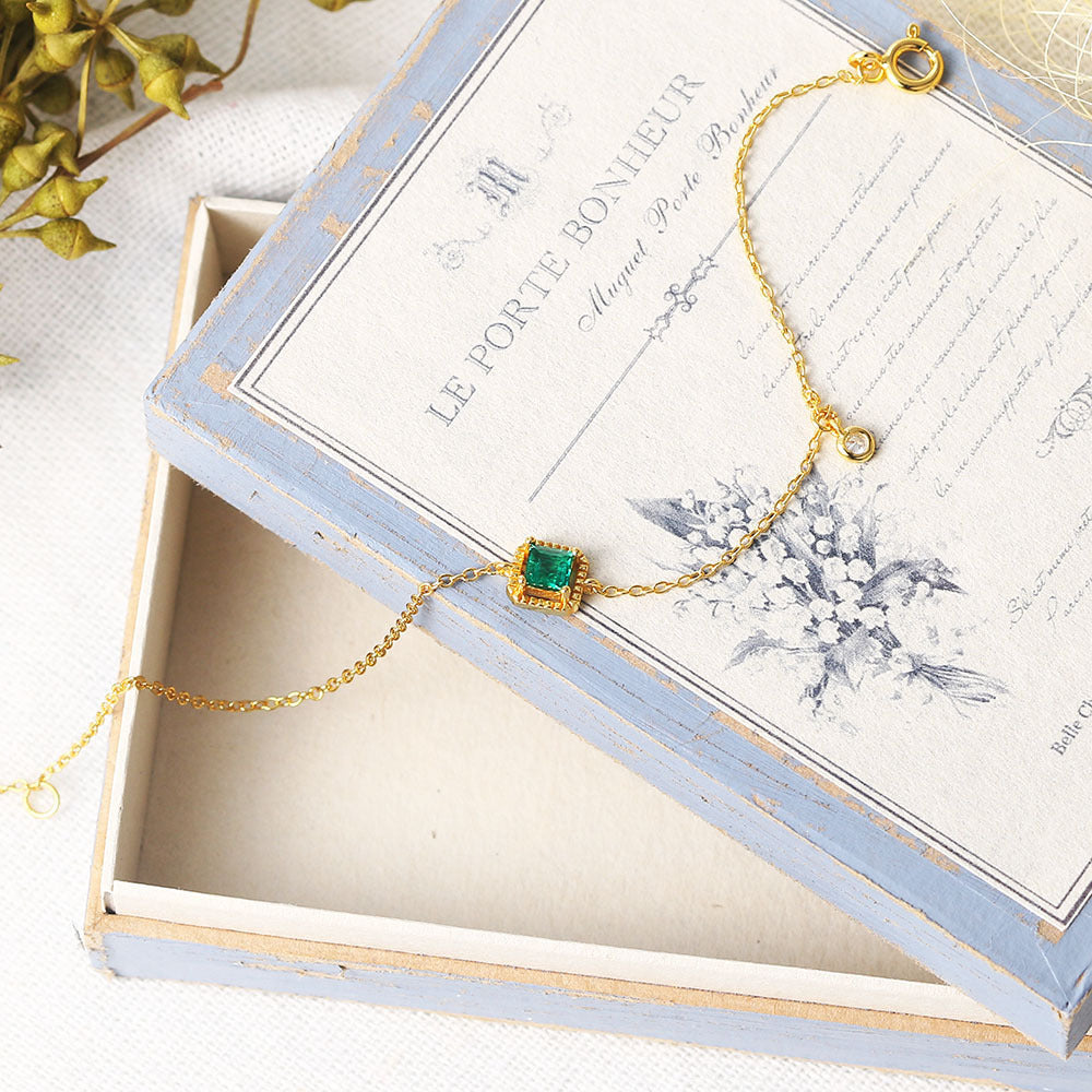 Synthetic Emerald Bracelet