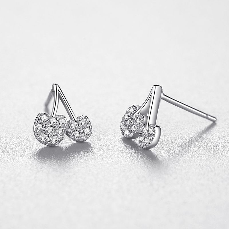 Cherry Diamond Stud Earrings