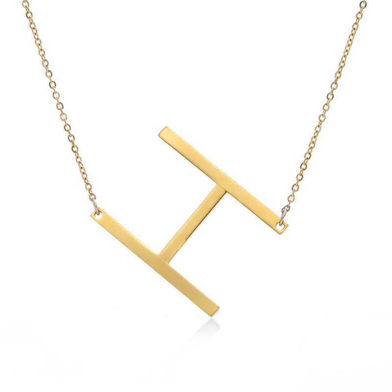 Women's Initial Letter Pendant Necklace