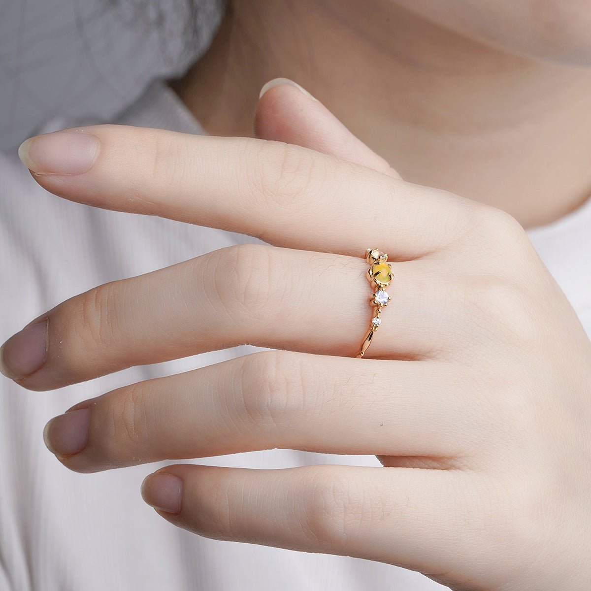 Silver Plated Gold Female Ring