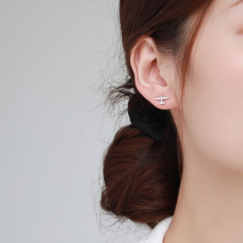 Small Airplane Stud Earrings