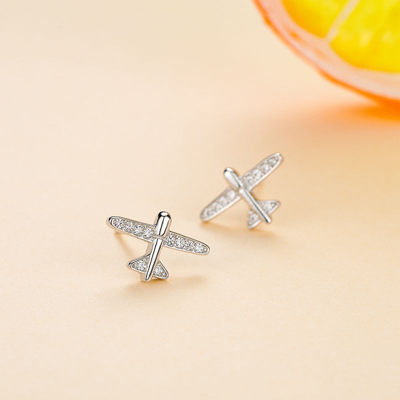 Small Airplane Stud Earrings