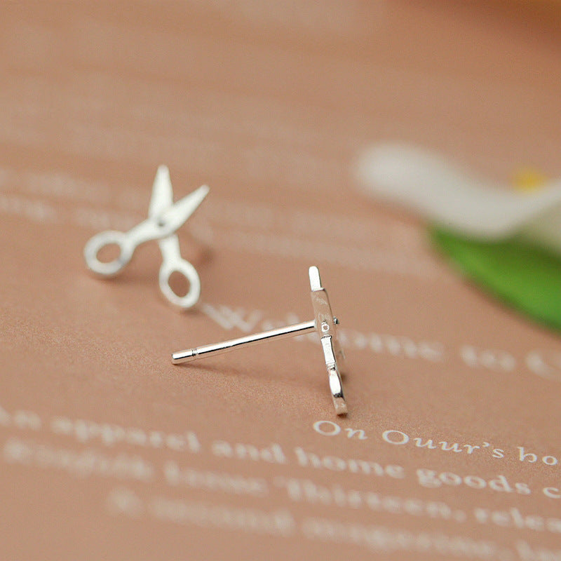 Scissors Silver Earrings