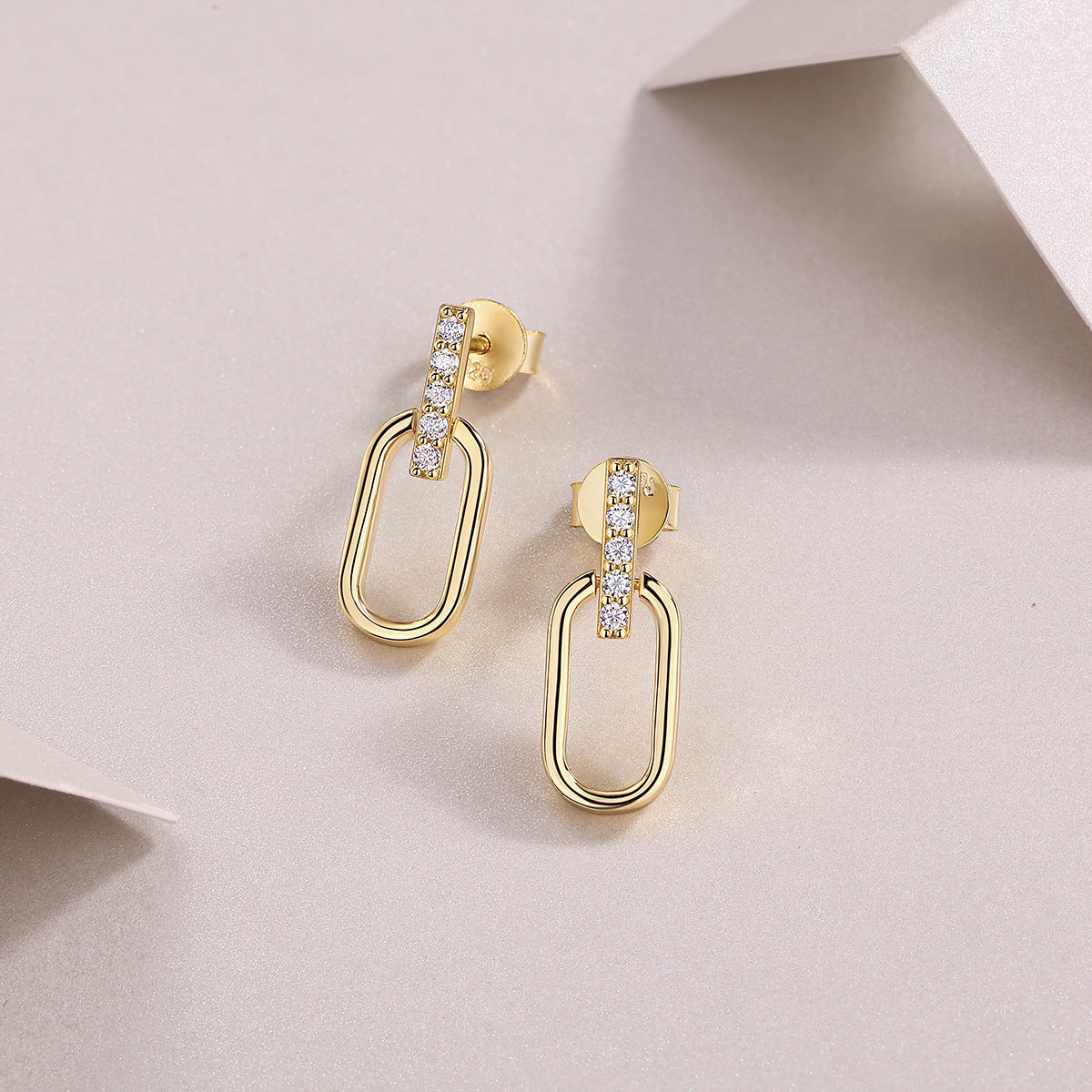 Golden Glow U-Shaped Moissanite Earrings