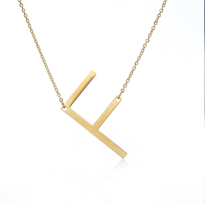 Women's Initial Letter Pendant Necklace