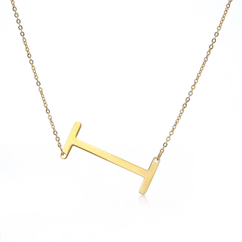 Women's Initial Letter Pendant Necklace