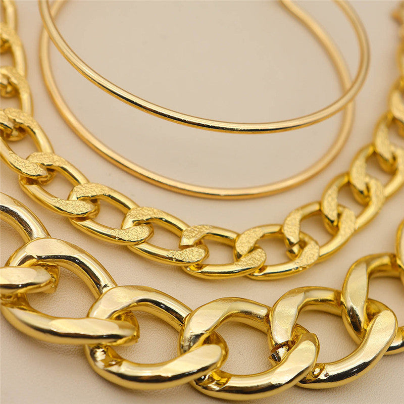 3 Double-layer Thick Chain Bracelet Set