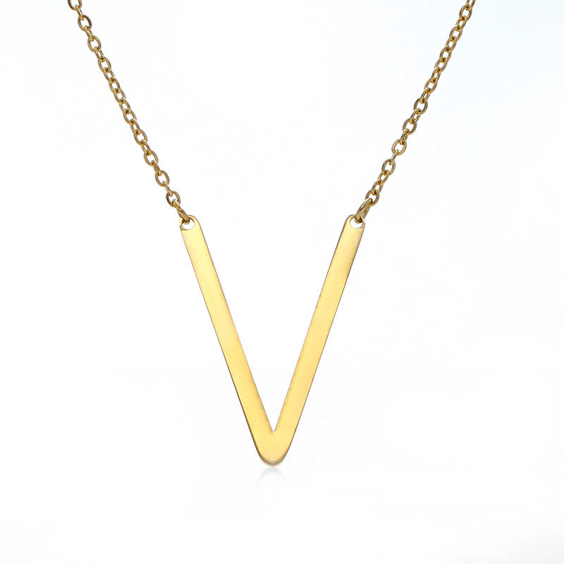 Women's Initial Letter Pendant Necklace