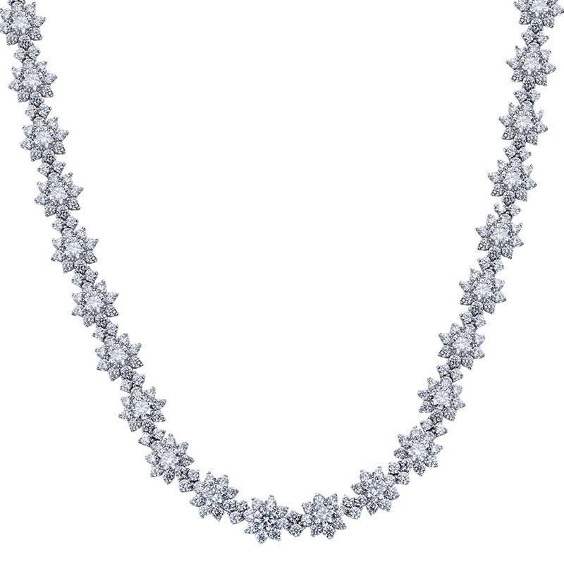 High Carbon Diamond Sunflower Collarbone Chain
