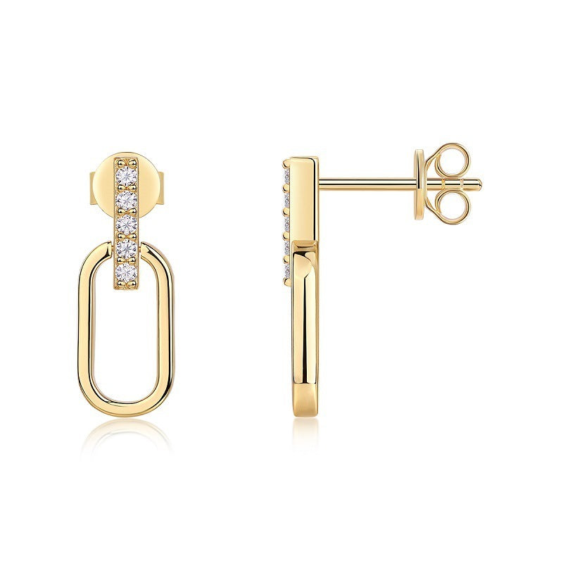 Golden Glow U-Shaped Moissanite Earrings