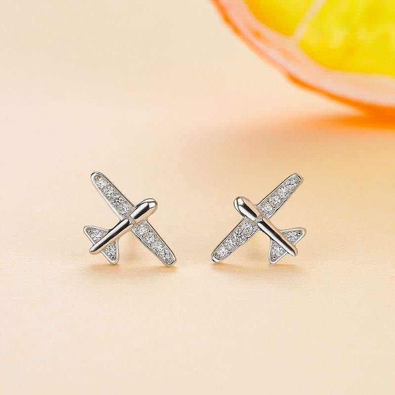Small Airplane Stud Earrings