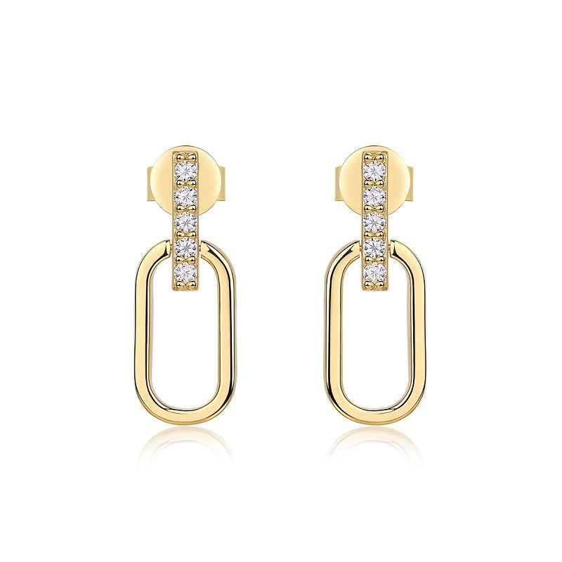 Golden Glow U-Shaped Moissanite Earrings