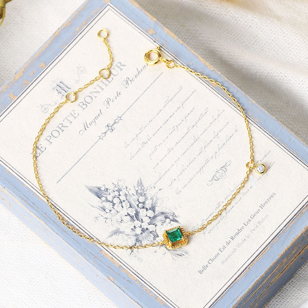 Synthetic Emerald Bracelet