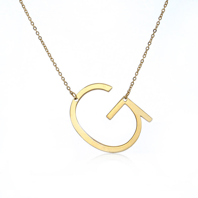 Women's Initial Letter Pendant Necklace