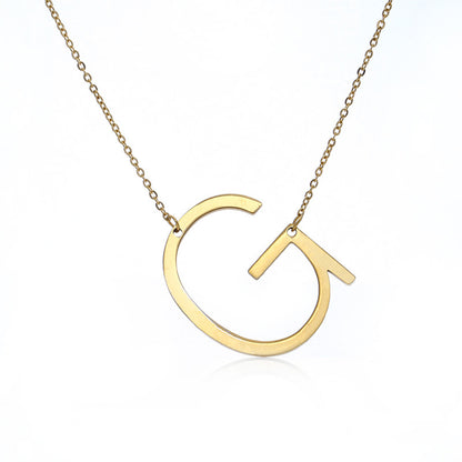 Women's Initial Letter Pendant Necklace