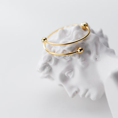 Trendy Simple Beads No Fade Gold Ring