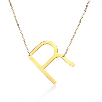 Women's Initial Letter Pendant Necklace
