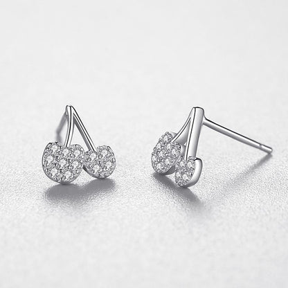 Cherry Diamond Stud Earrings