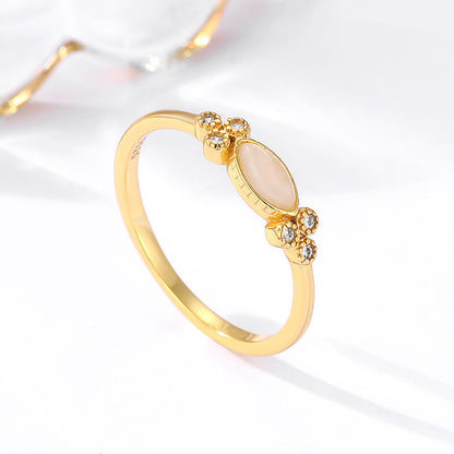 Women's 925 Sterling Silver Gold Plated Ring
