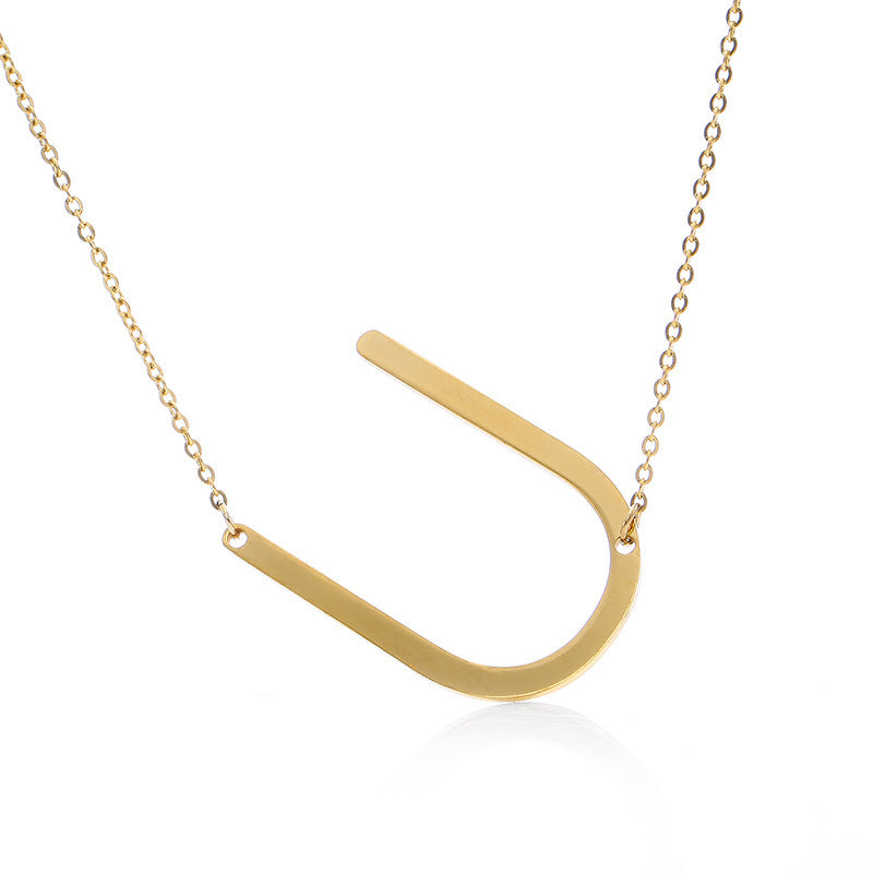 Women's Initial Letter Pendant Necklace
