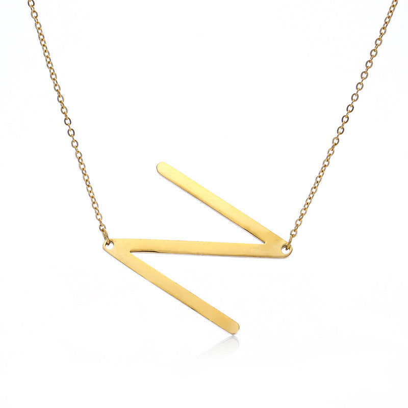 Women's Initial Letter Pendant Necklace