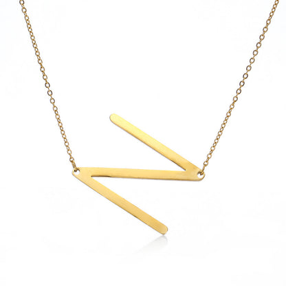 Women's Initial Letter Pendant Necklace