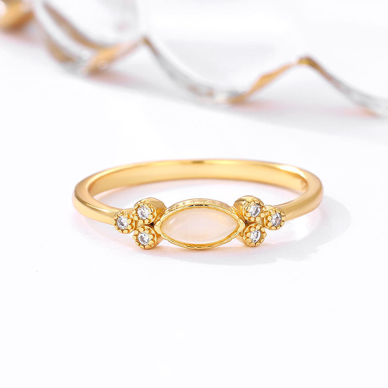 Women's 925 Sterling Silver Gold Plated Ring