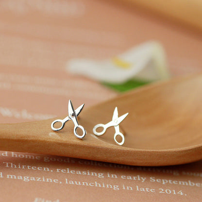 Scissors Silver Earrings