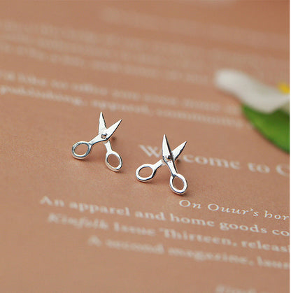Scissors Silver Earrings