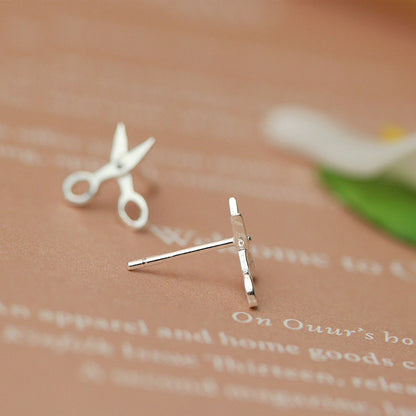 Scissors Silver Earrings