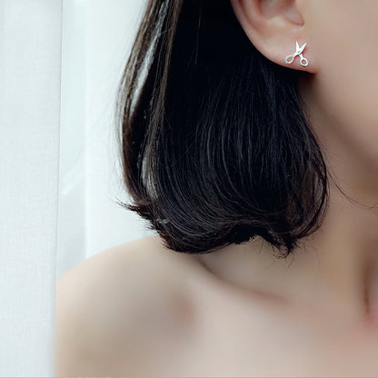 Scissors Silver Earrings