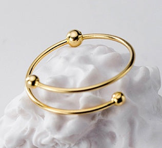 Trendy Simple Beads No Fade Gold Ring
