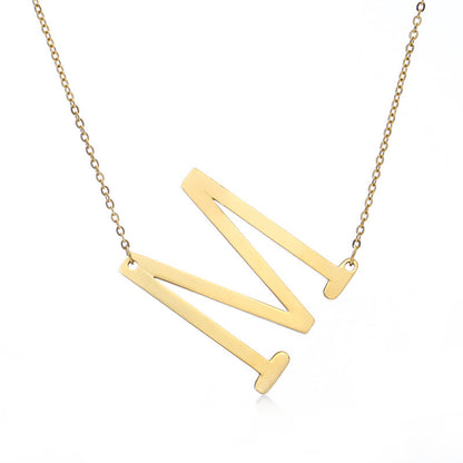 Women's Initial Letter Pendant Necklace