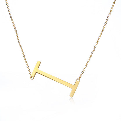 Women's Initial Letter Pendant Necklace