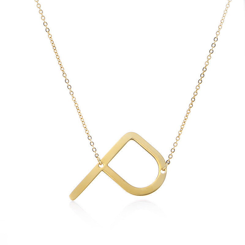 Women's Initial Letter Pendant Necklace