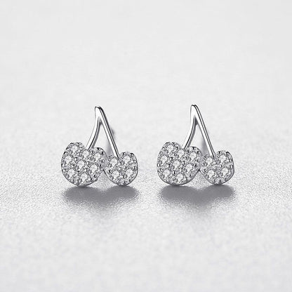 Cherry Diamond Stud Earrings