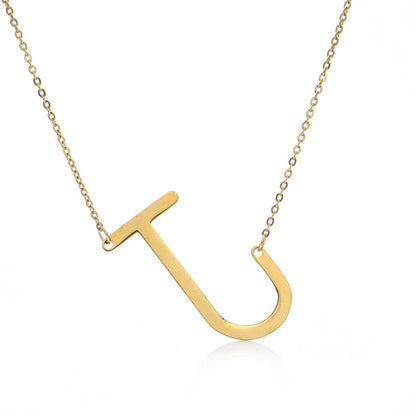 Women's Initial Letter Pendant Necklace