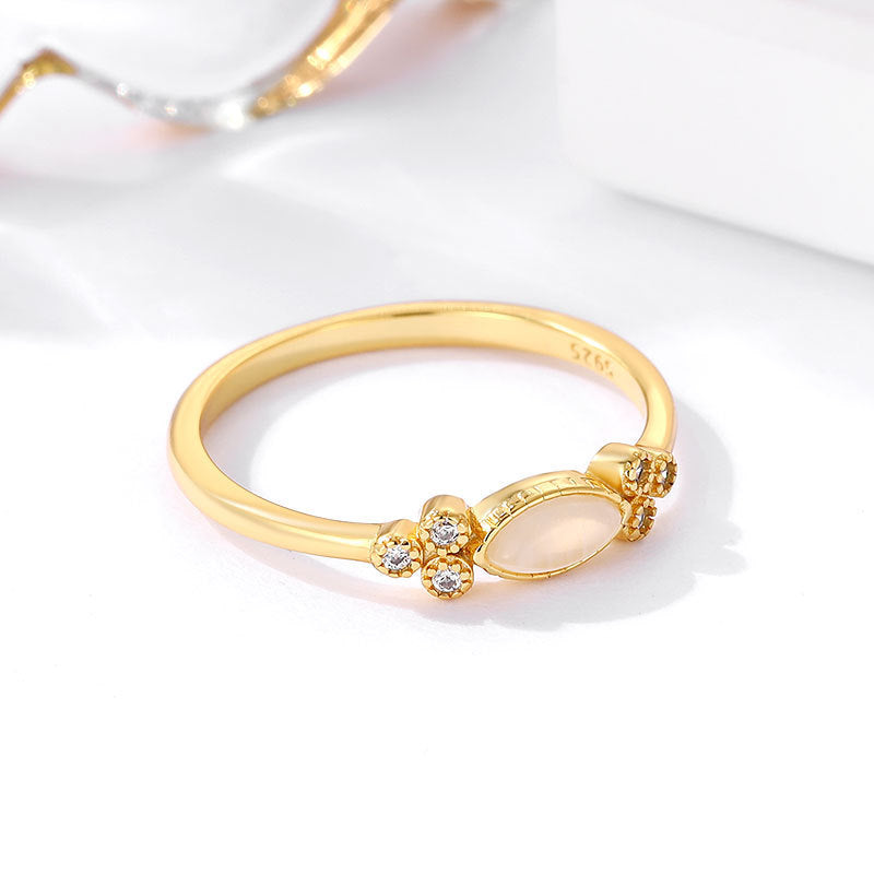 Women's 925 Sterling Silver Gold Plated Ring