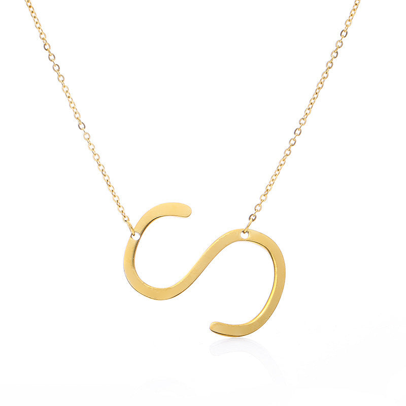 Women's Initial Letter Pendant Necklace