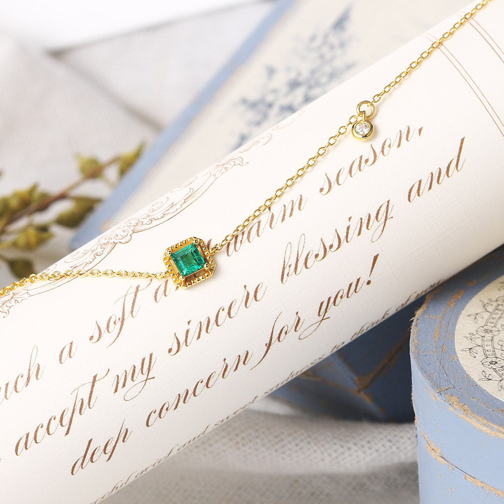 Synthetic Emerald Bracelet
