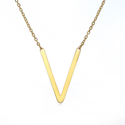Women's Initial Letter Pendant Necklace