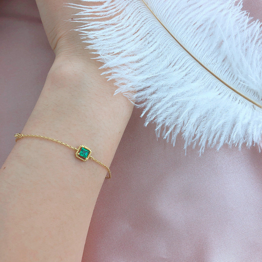Synthetic Emerald Bracelet