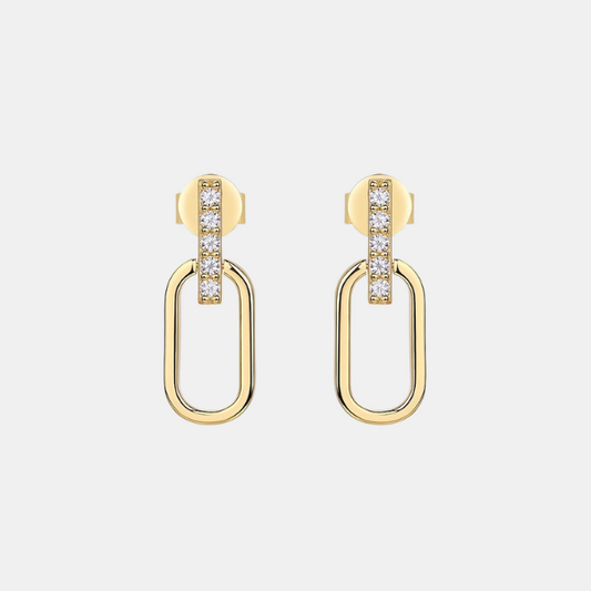 Golden Glow U-Shaped  Moissanite Earrings