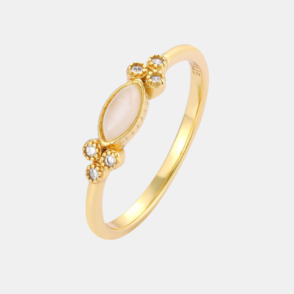 Women's 925 Sterling Silver Gold Plated Ring