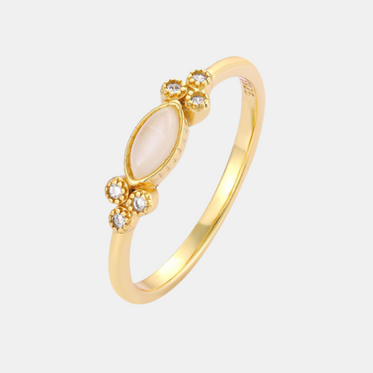 Women's 925 Sterling Silver Gold Plated Ring